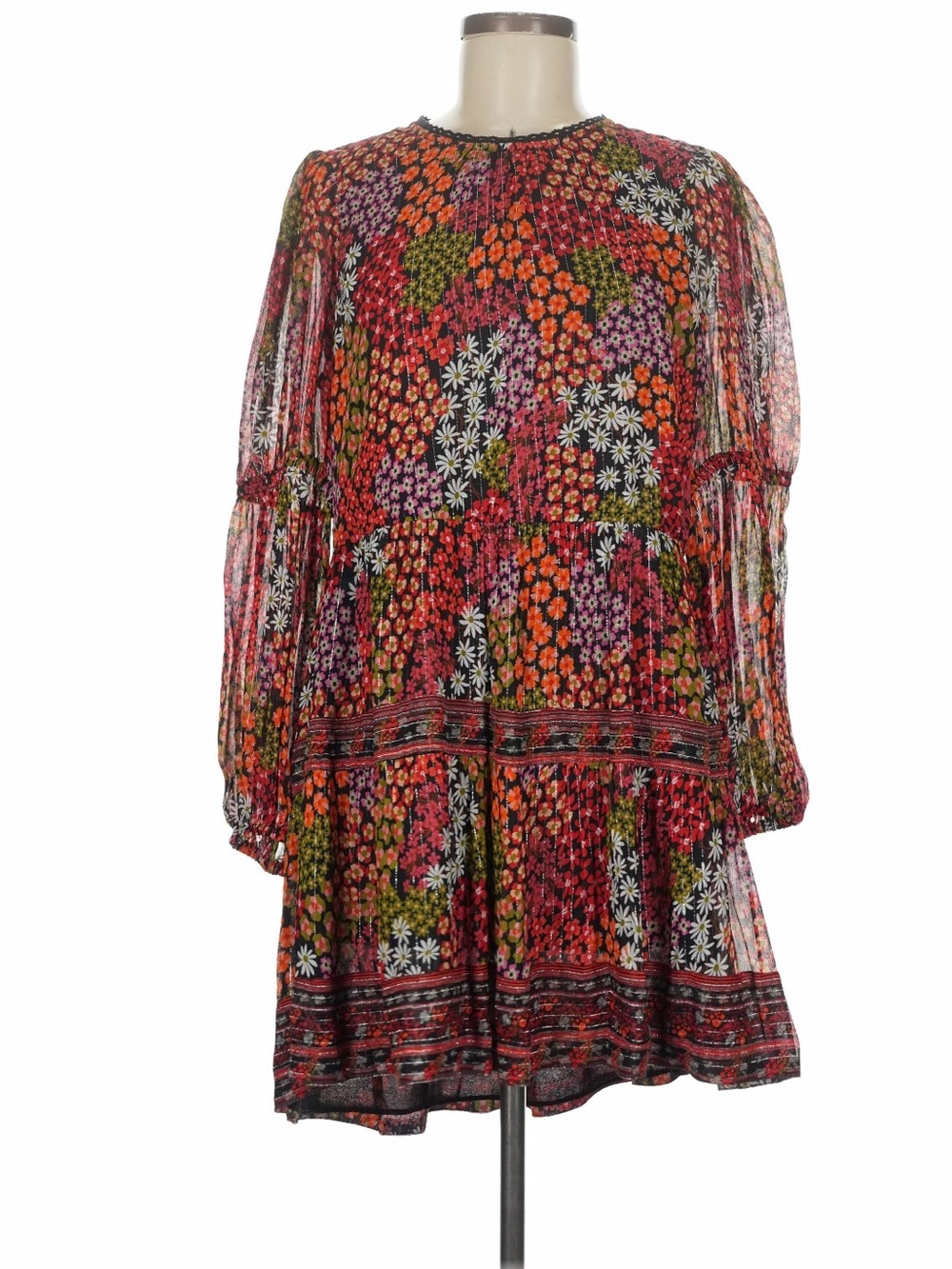 Saylor Talley Floral Print Long Sleeve Mini Dress